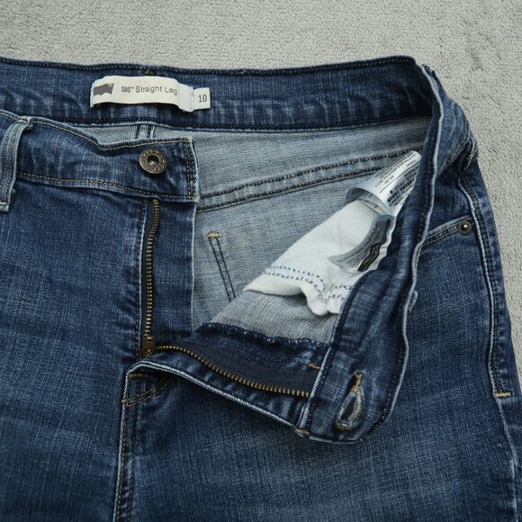 Levi's 505 Jeans Women's Size 10 Blue Mid-Rise Straight Denim 31" Inseam Stretch - Picture 3 of 16